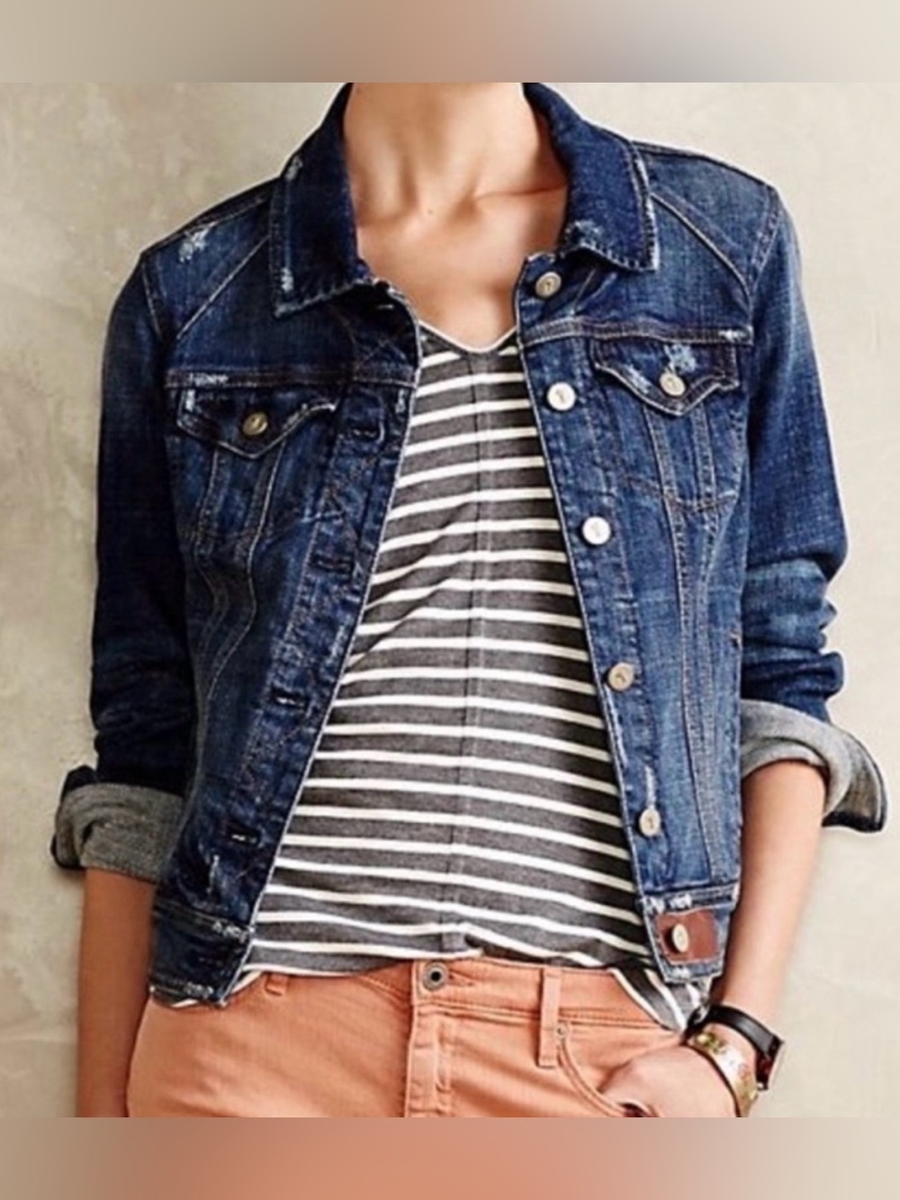 Anthropologie Pilcro AVIE Classic Denim Trucker Jacket medium